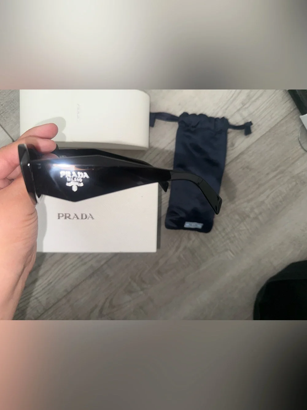 Prada Women Black PR 17WS Sunglasses